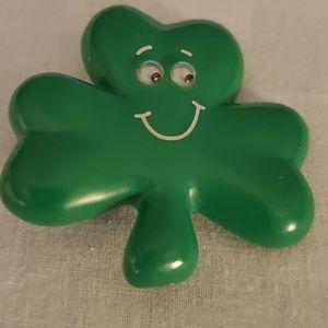 Four Leaf Clover with a Smiling Face & Google Eyes